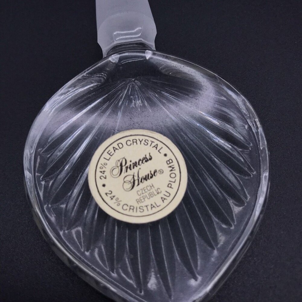 Vintage Clear Glass Perfume Bottle Czech Republic Princess House Frosted Flower - Picture 4 of 10